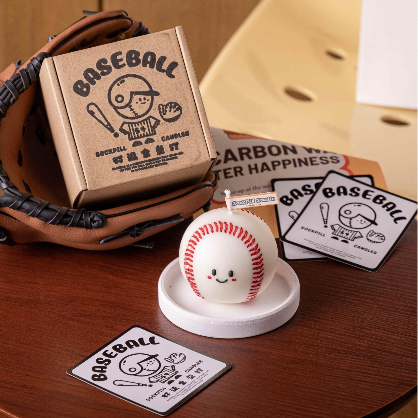 Handmade Baseball Scented Candle