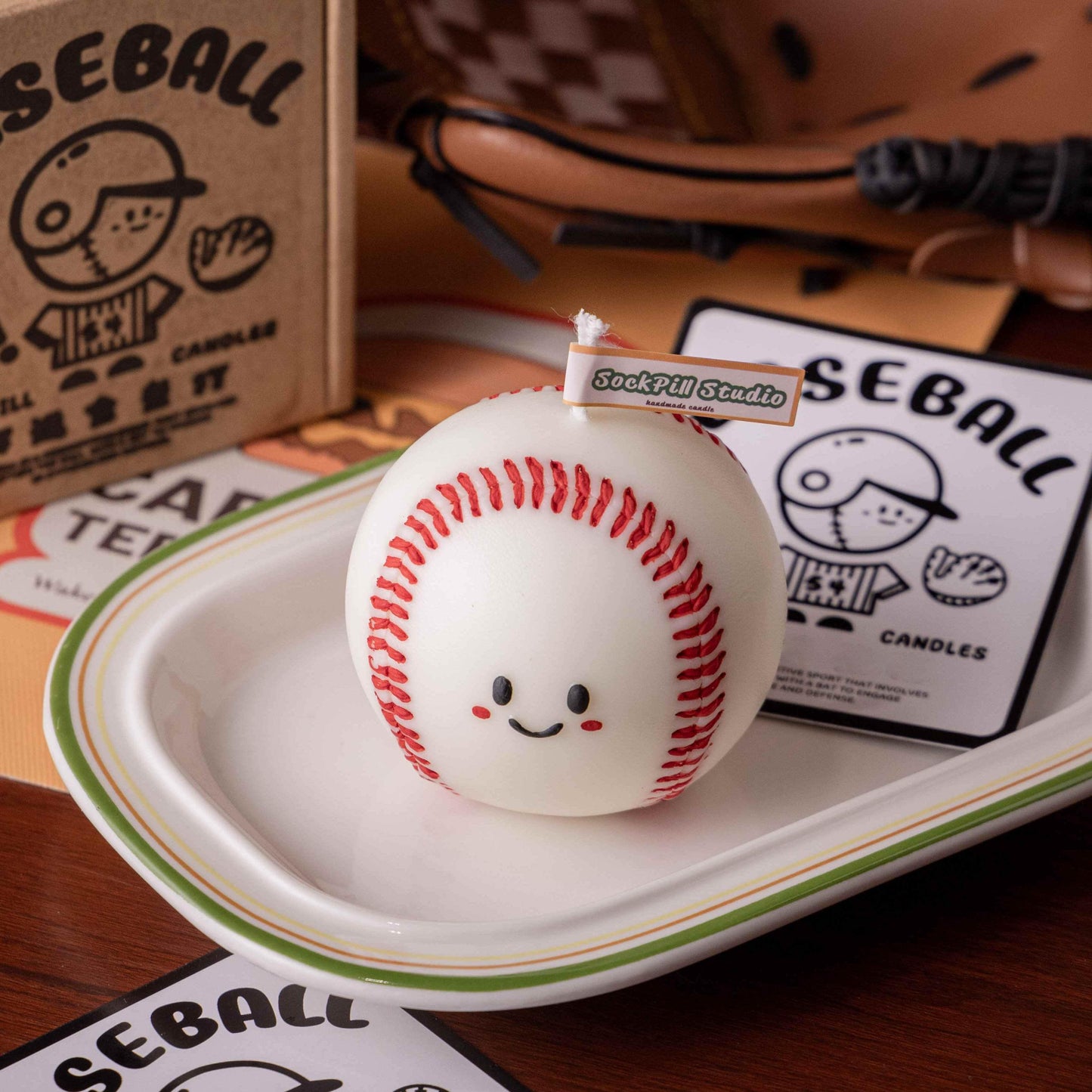 Handmade Baseball Scented Candle