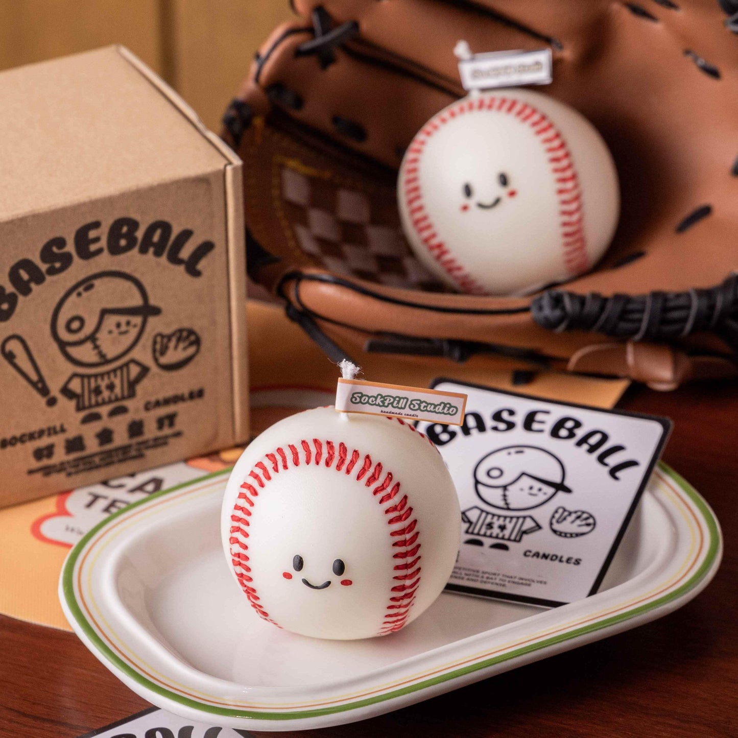 Handmade Baseball Scented Candle