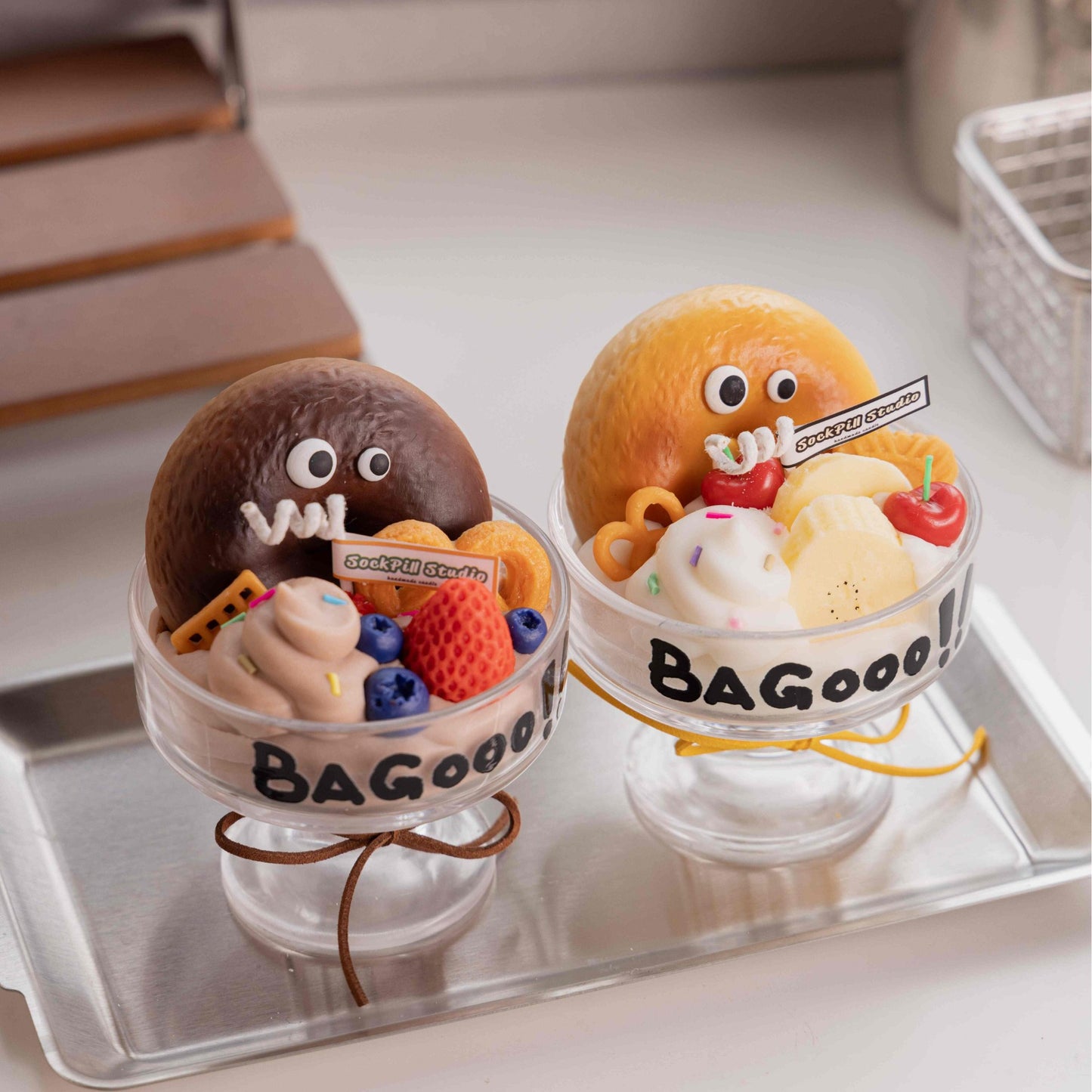 Handmade Bagel Ice Cream Candle