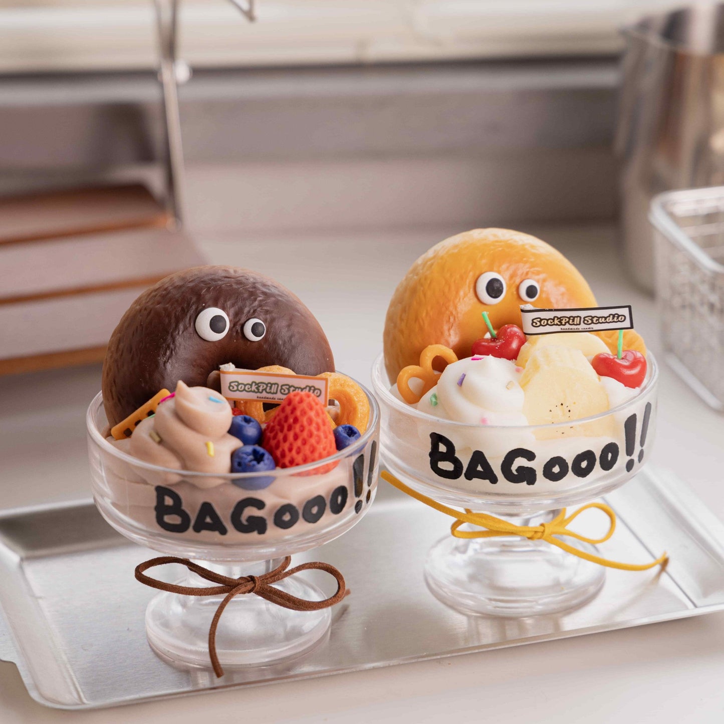 Handmade Bagel Ice Cream Candle