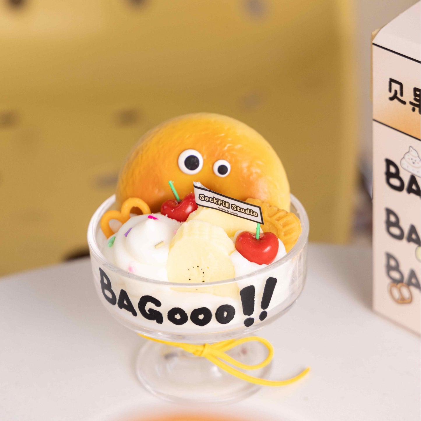 Handmade Bagel Ice Cream Candle