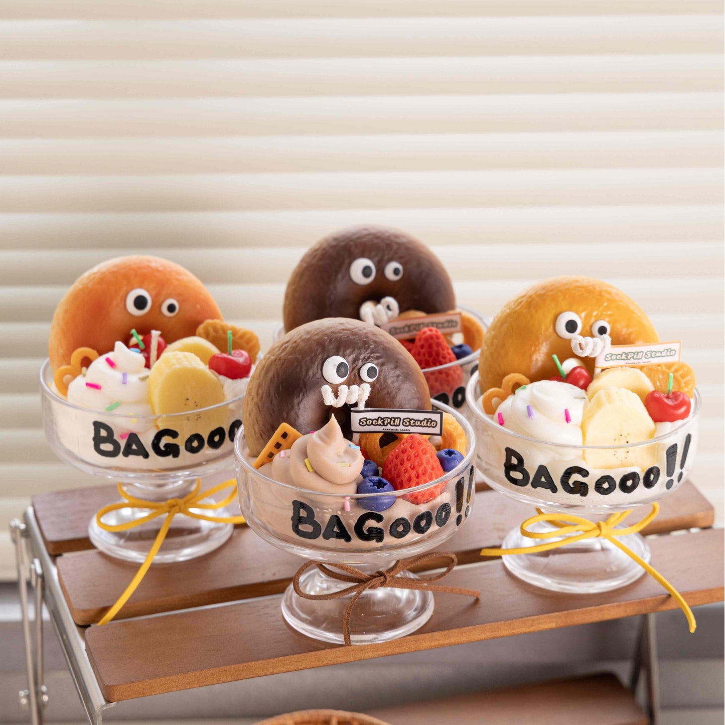 Handmade Bagel Ice Cream Candle