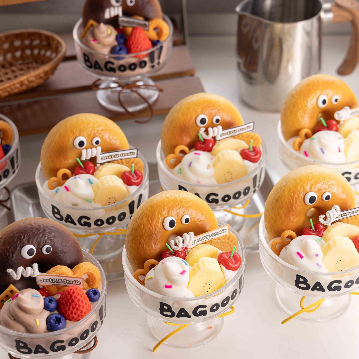 Handmade Bagel Ice Cream Candle