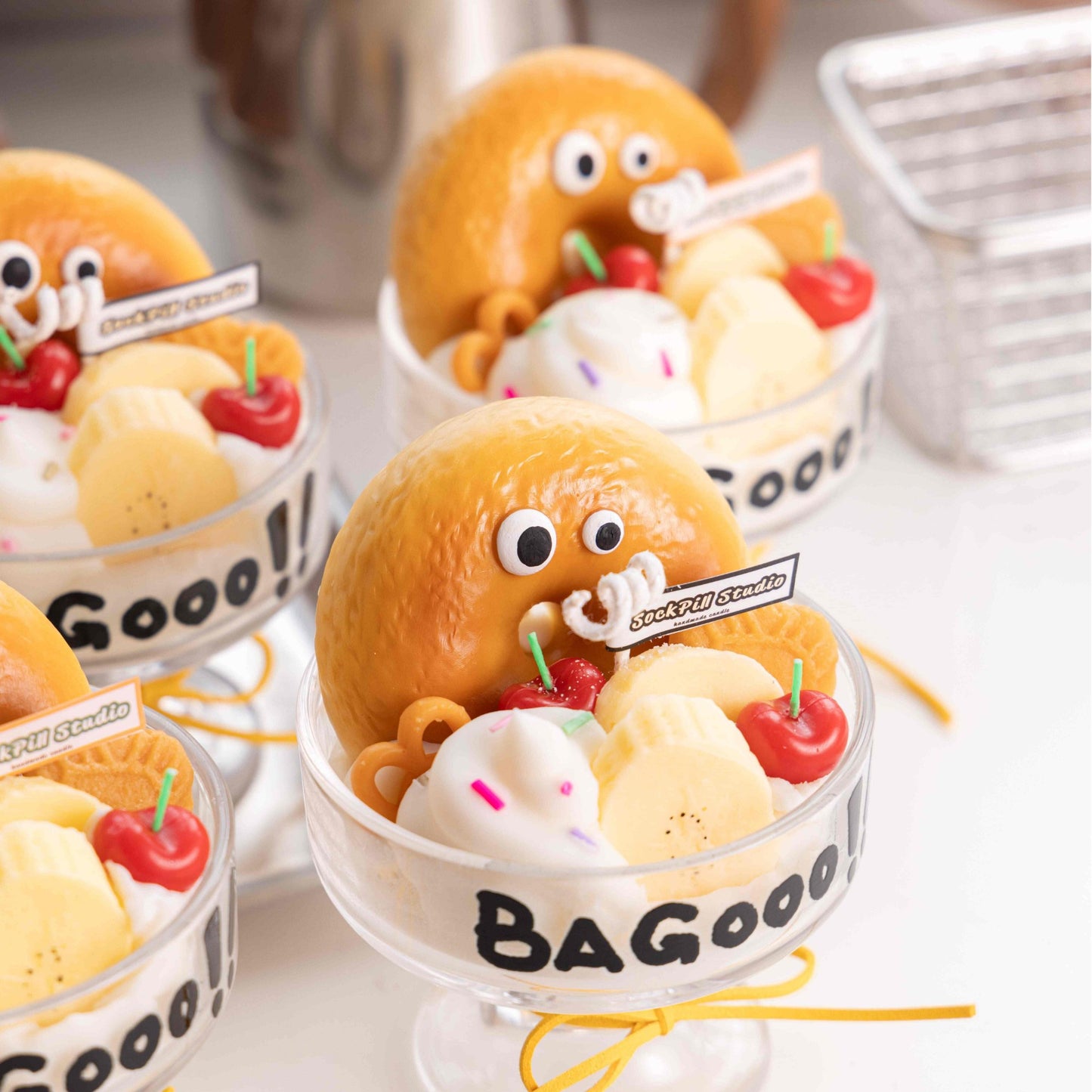 Handmade Bagel Ice Cream Candle