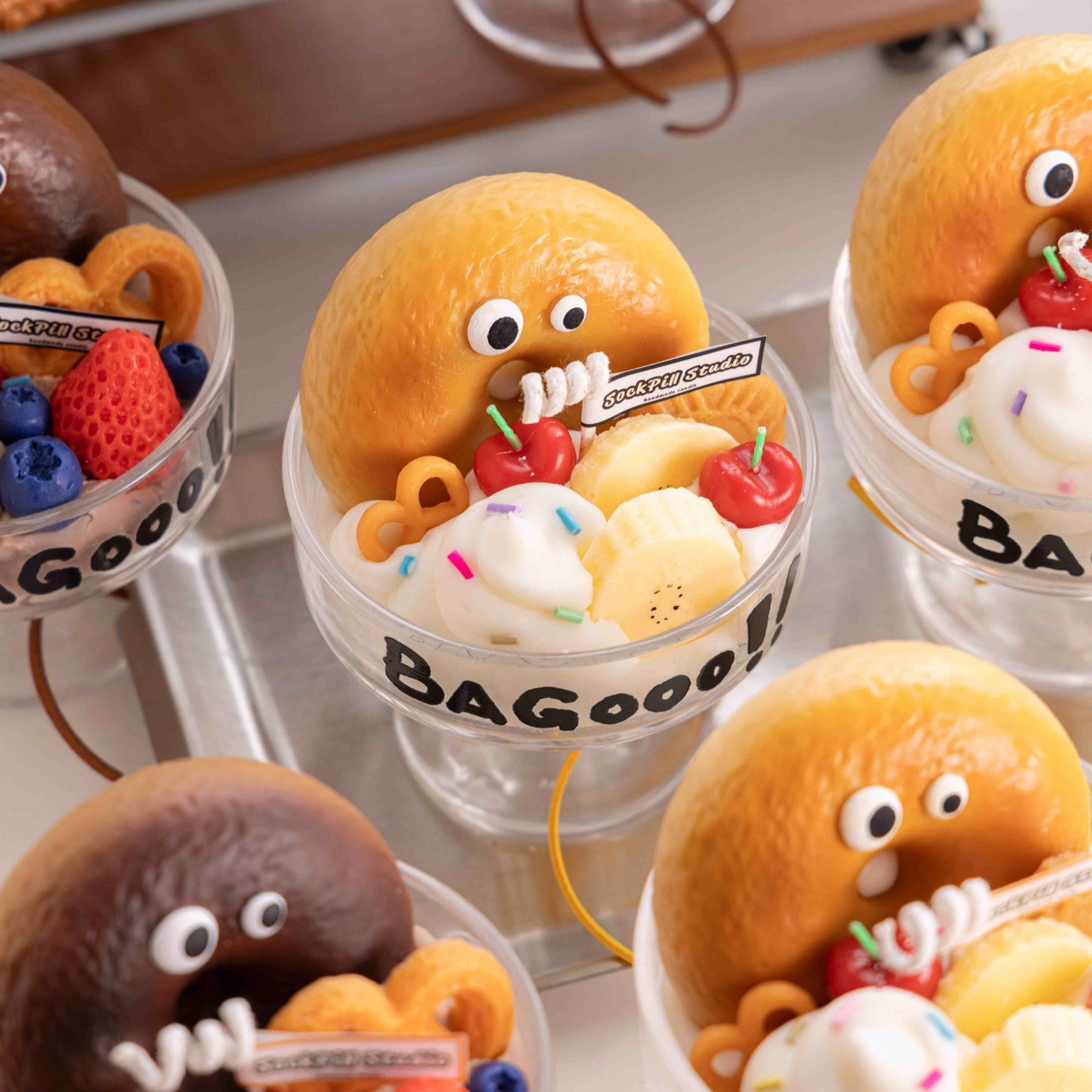 Handmade Bagel Ice Cream Candle