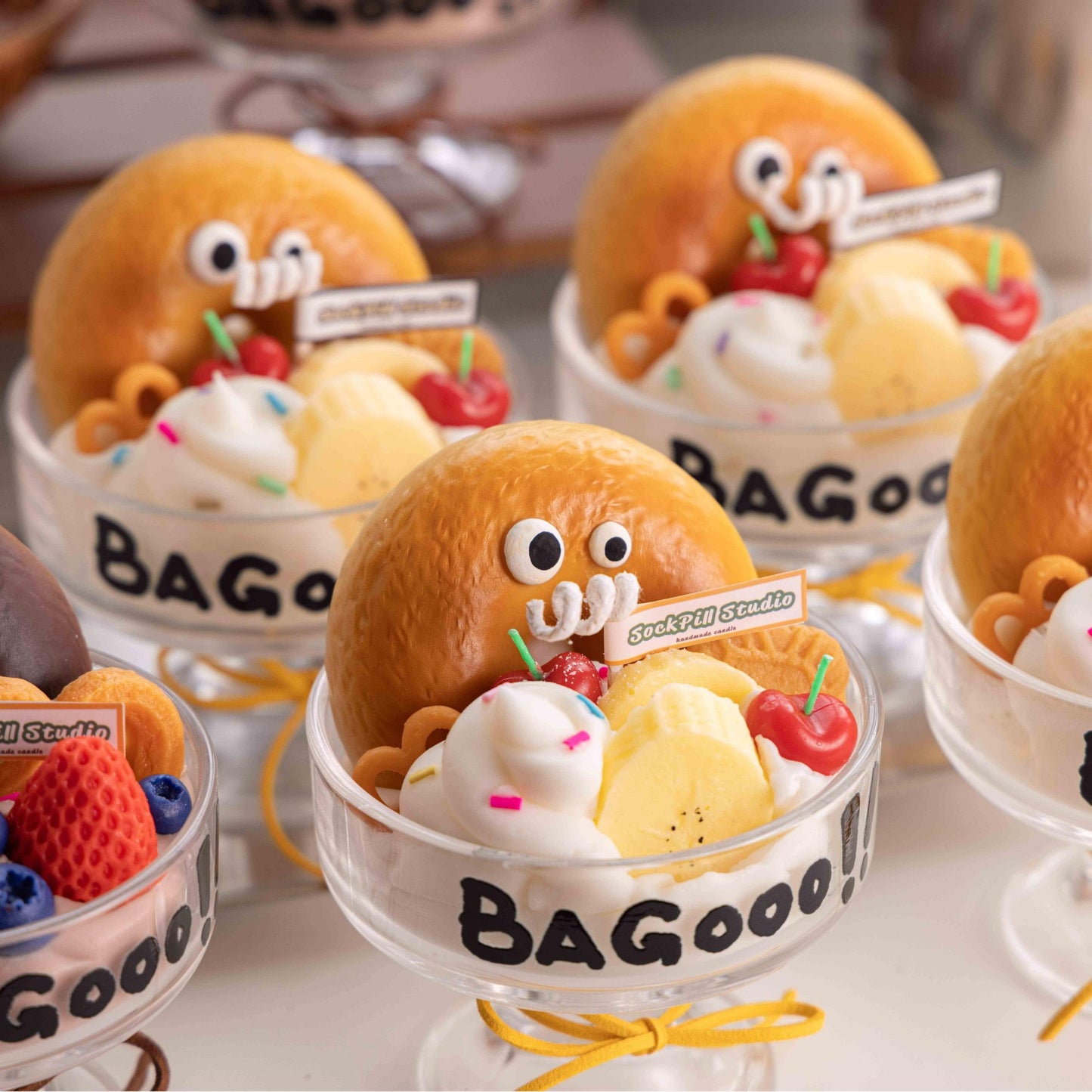 Handmade Bagel Ice Cream Candle