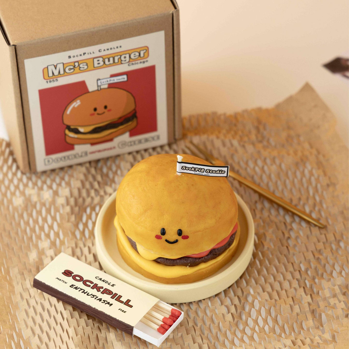 Handmade Cheeseburger Scented Candle