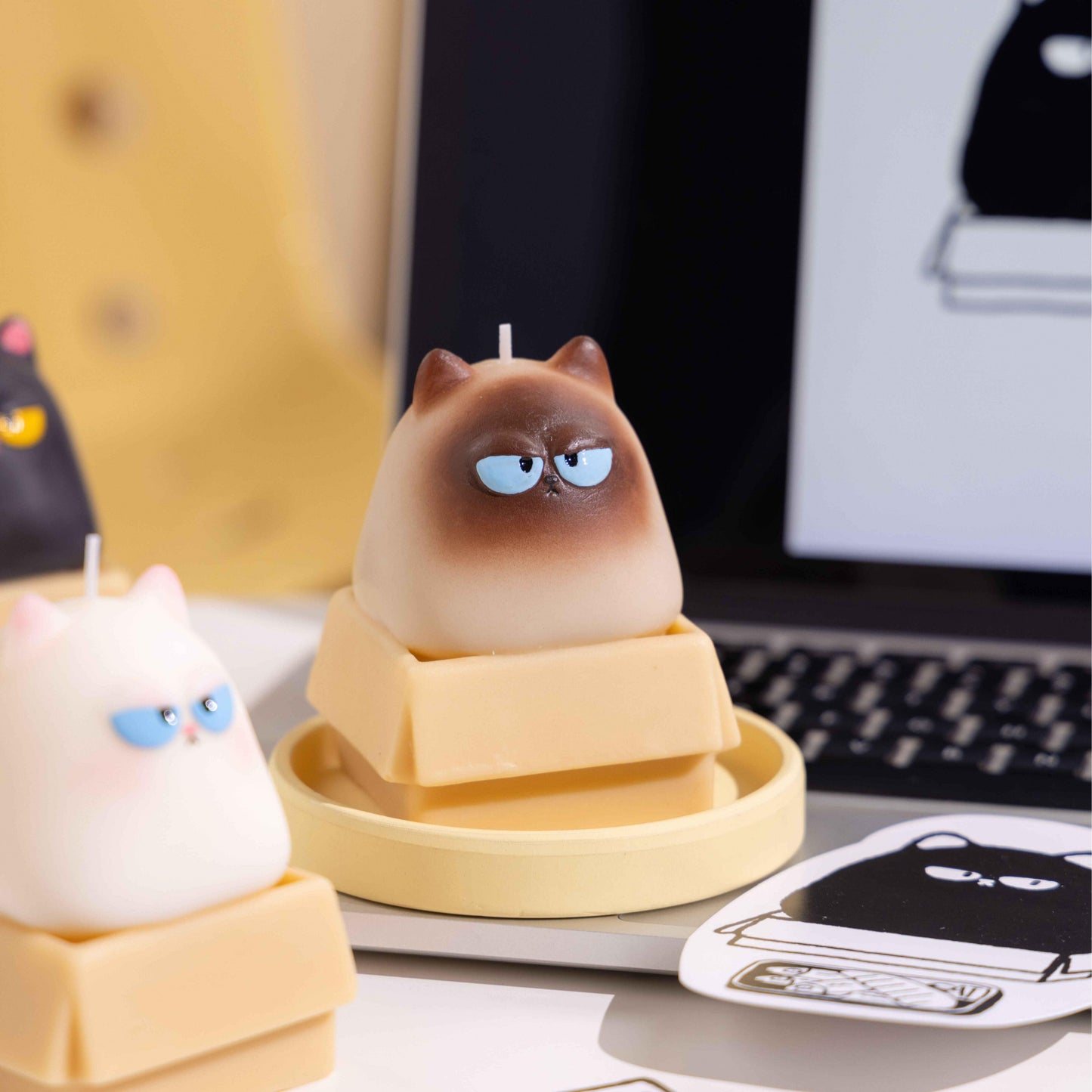 Handmade Piggy Kitten Candle
