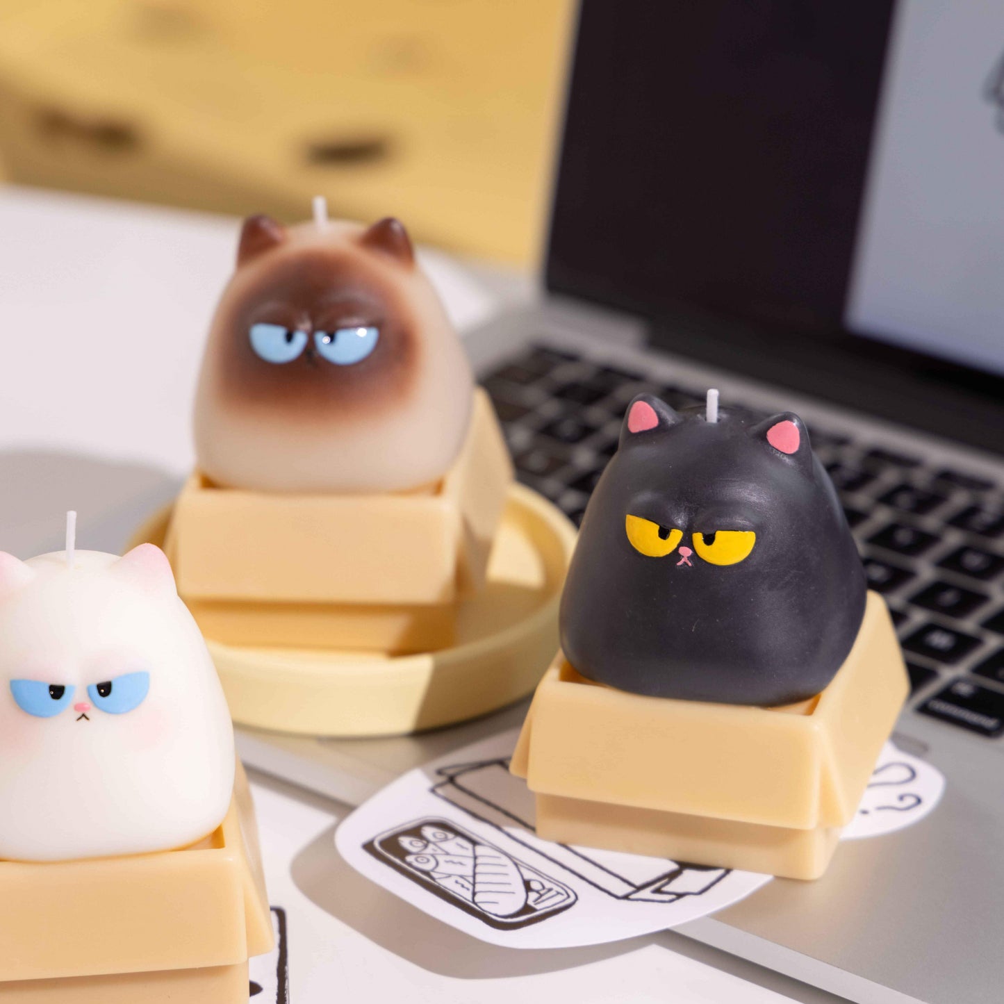 Handmade Piggy Kitten Candle
