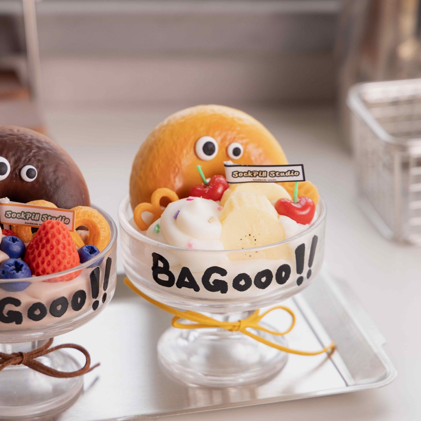 Handmade Bagel Ice Cream Candle